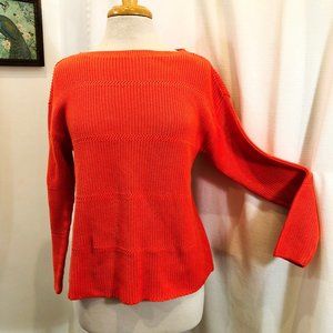Talbots Petite Orange Sweater Pima Cotton